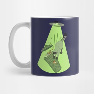 UFO Abducting Raccoon Mug